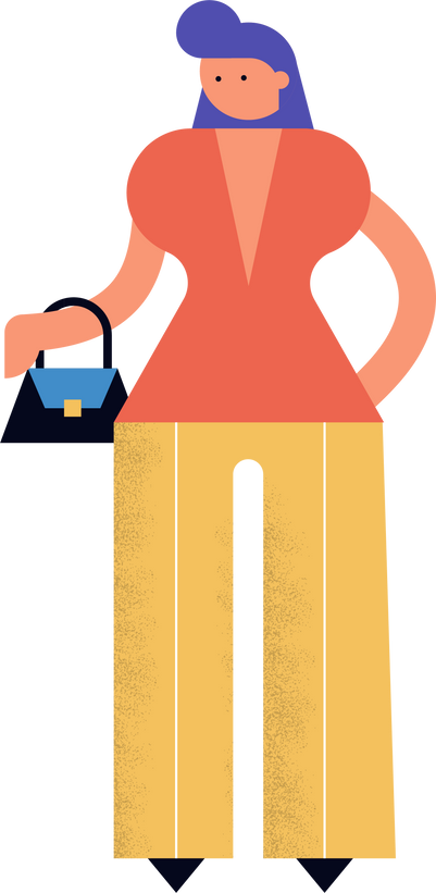 Female Geometric Cartoon Character